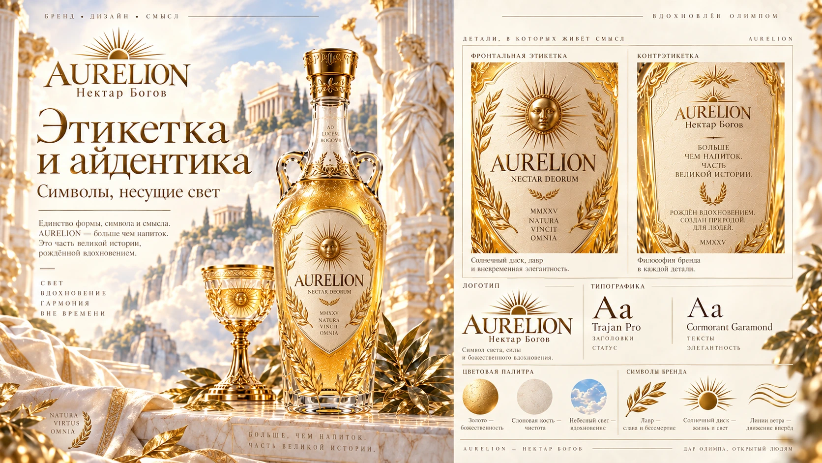 Этикетка и айдентика AURELION